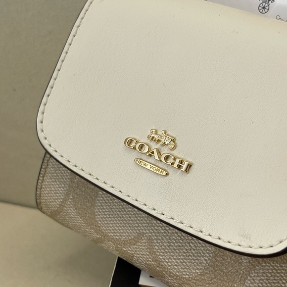 (new+tag) Coach small wallet signature monogram light khaki chalk - Picture 3 of 11